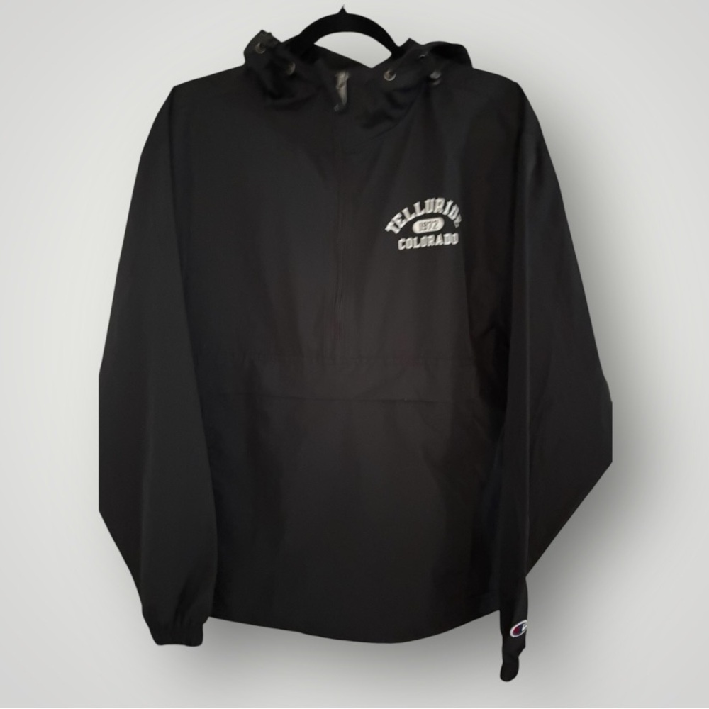 Champion Telluride Colorado Black Packable 1/2 Zip Windbreaker Jacket Size S